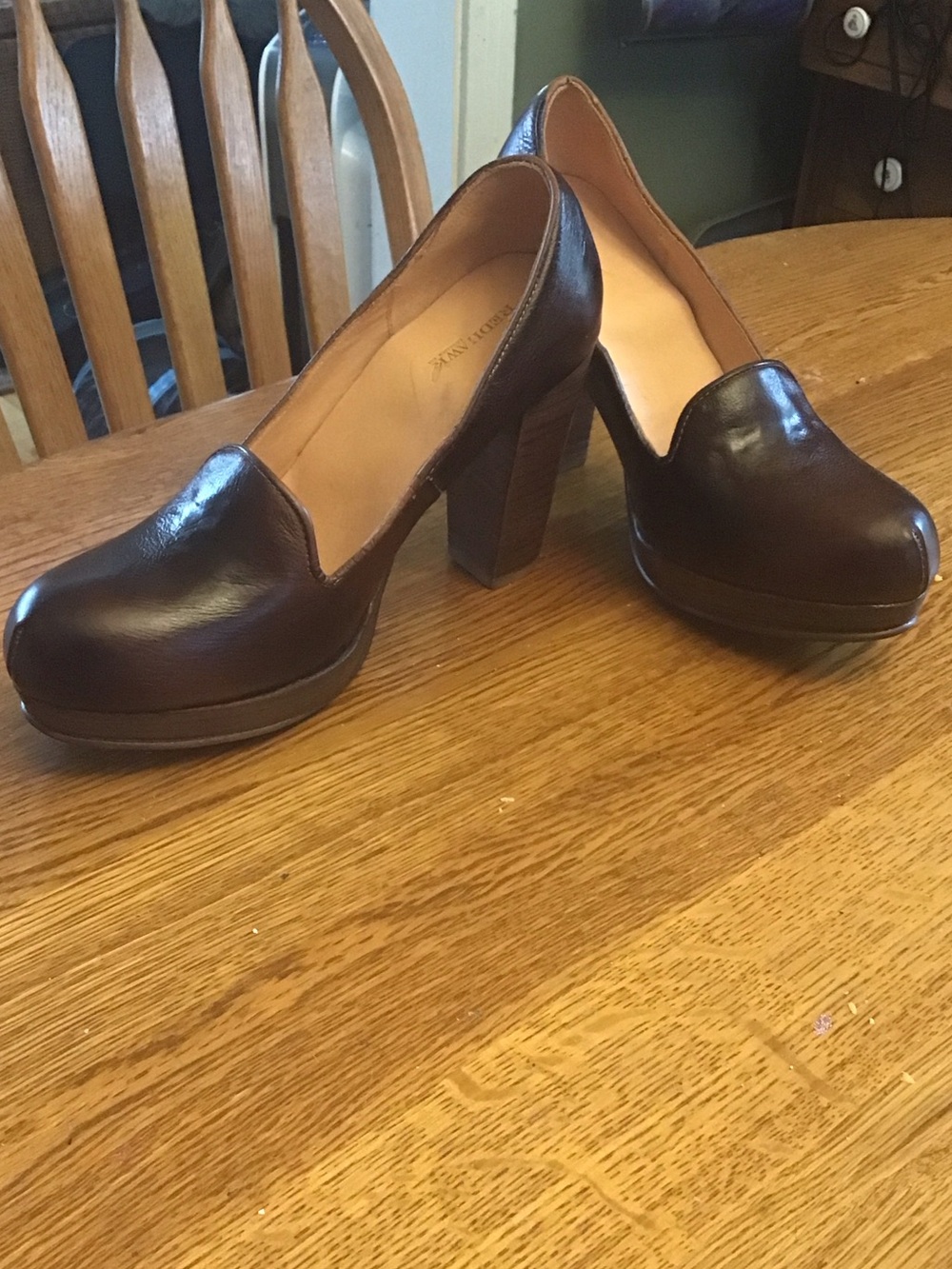 RedHead Brown Platform Block Heel Pumps 9.5